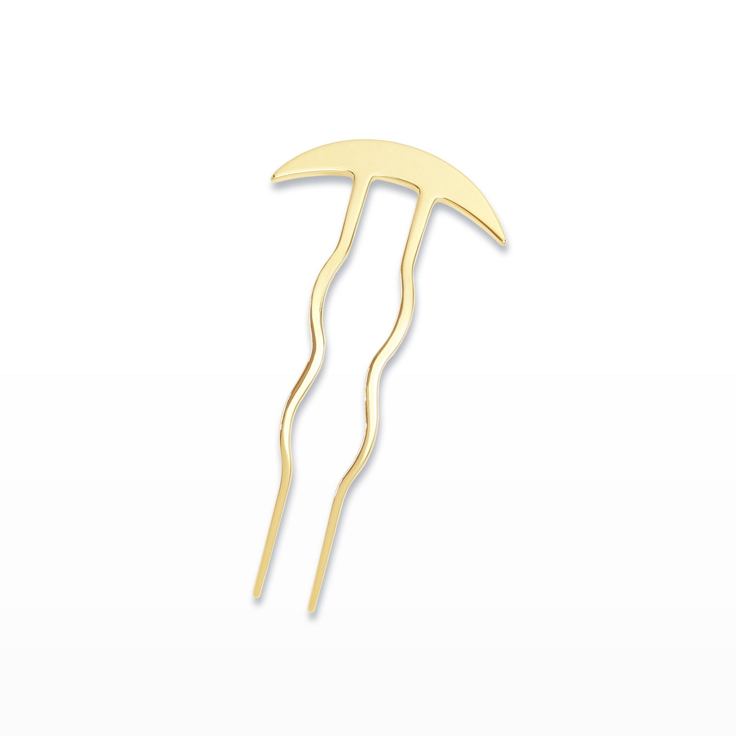 Gold hairpin on a white background