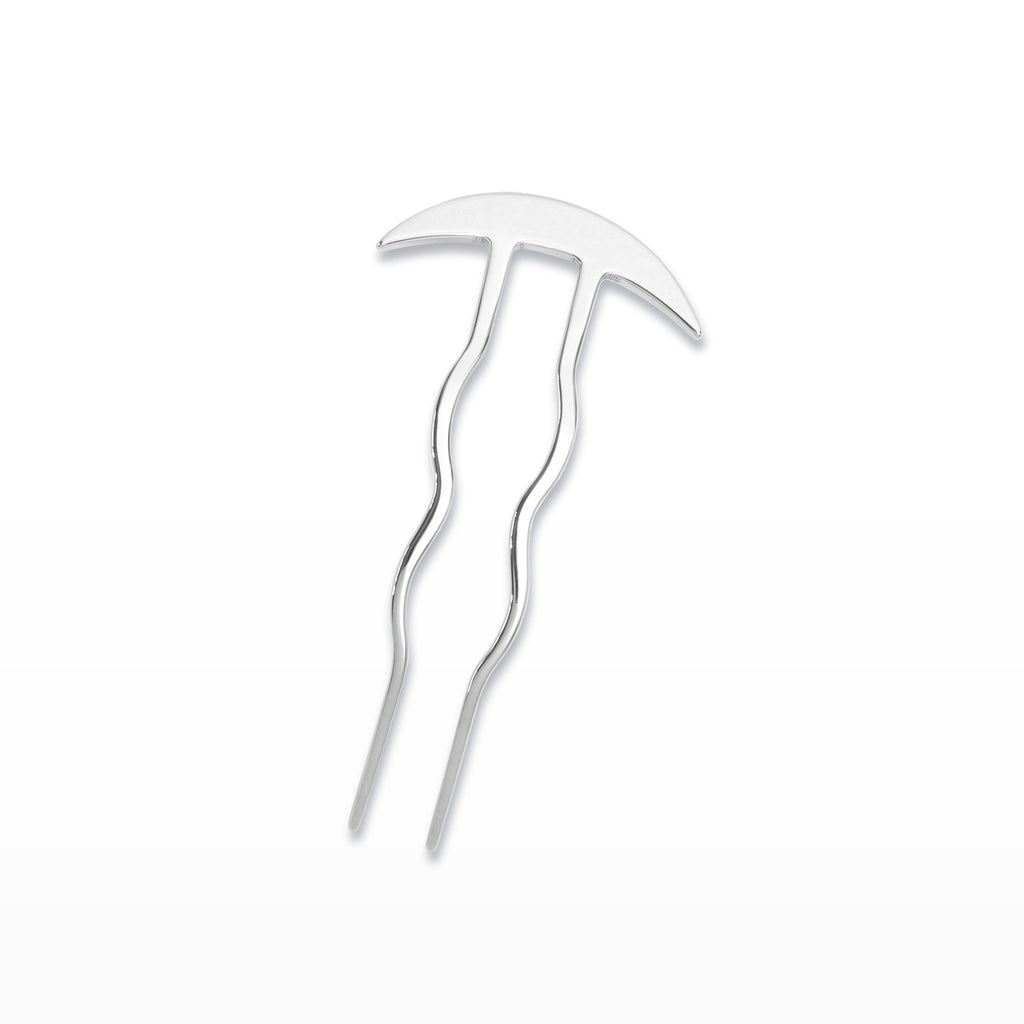 Silver hairpin on a white background