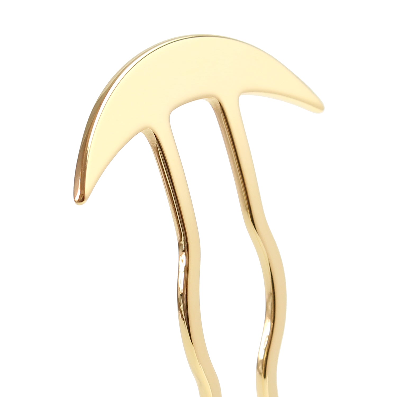 Gold Kanzashi with a wavy design on a white background