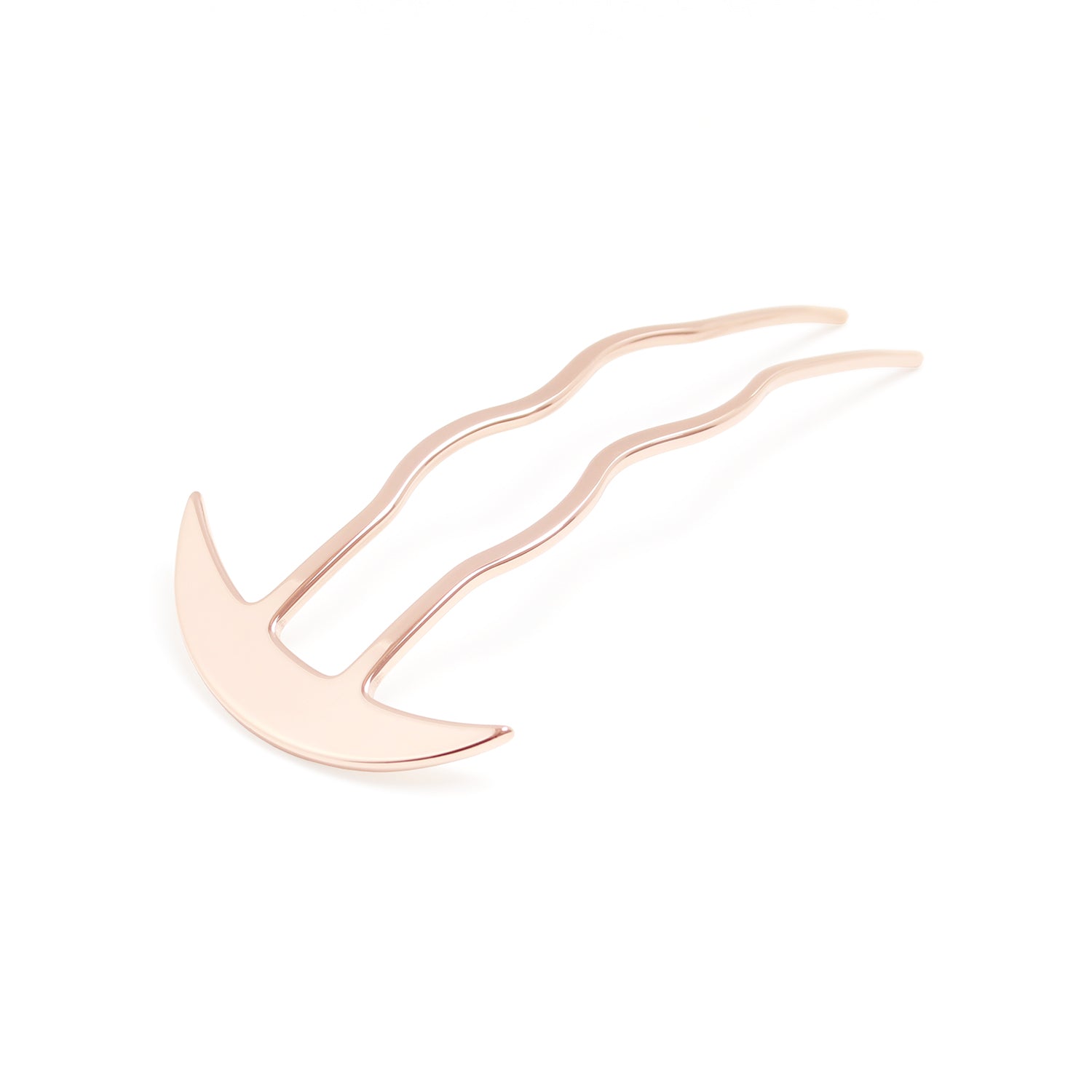 Rose gold hair clip on a white background