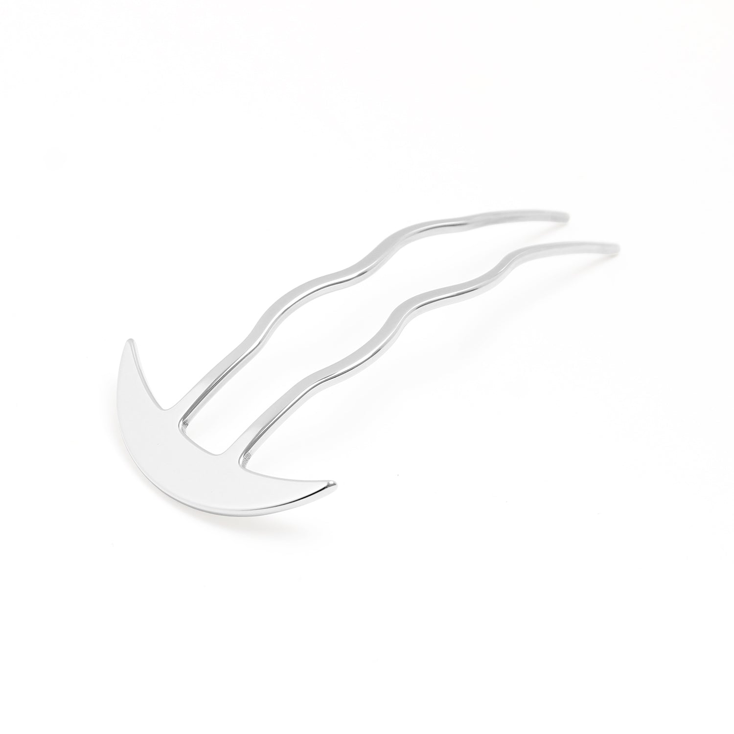 Silver hair clip on a white background